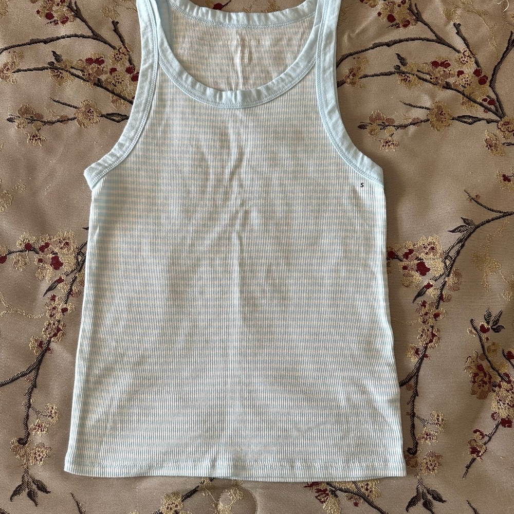 Light Blue Striped Tank Top